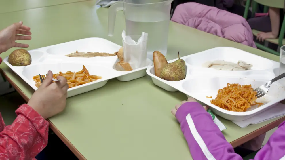 Menú en un comedor escolar