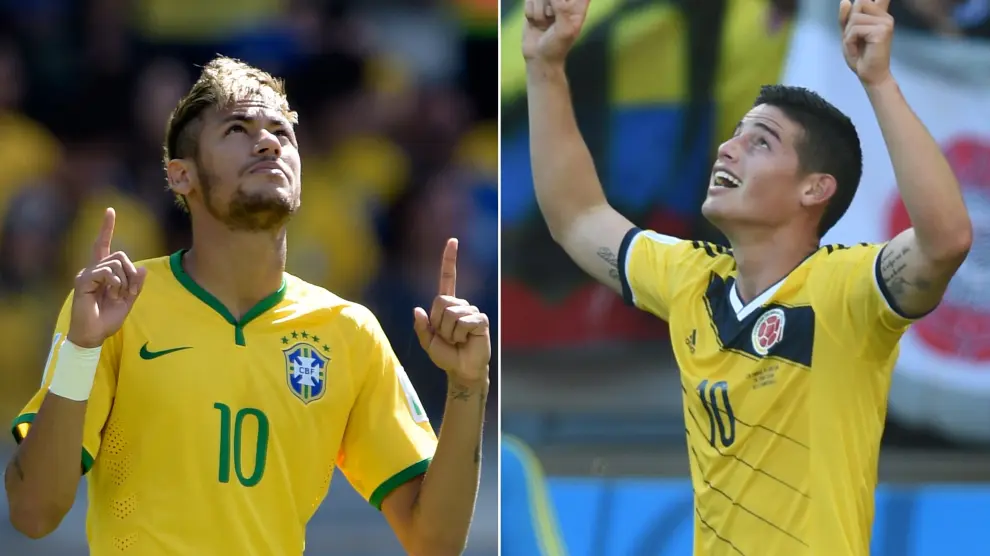 Neymar y James Rodríguez, las esperanzas de Brasil y Colombia para pasar a semifinales