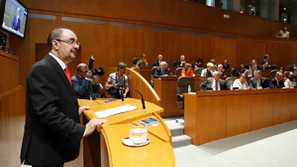 Javier Lambán en la segunda sesión del debate de las Cortes