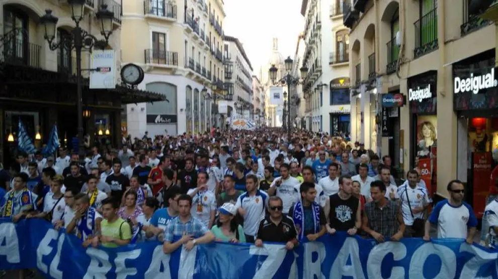 Manifestación de apoyo al Real Zaragoza