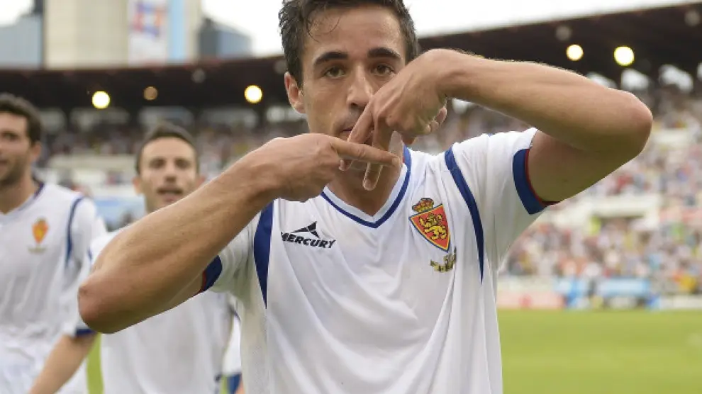 Pedro Sánchez celebra su gol