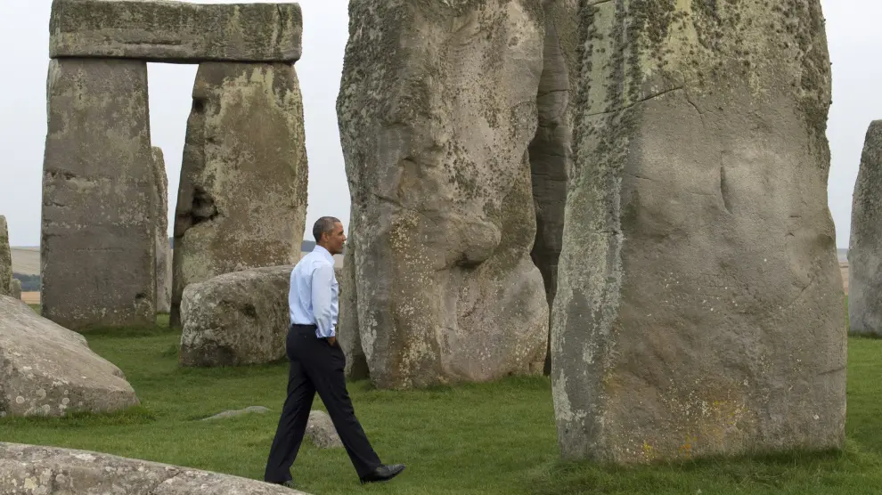 El presidente ha sorprendido a una familia británica con su presencia en Stonehenge