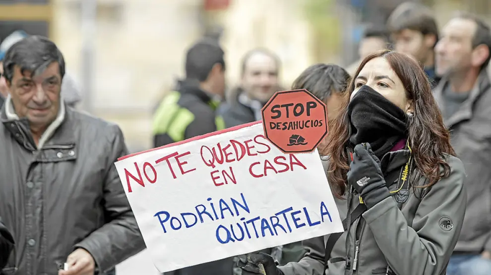 Manifestación contra los desahucios en Soria, en noviembre de 2013.