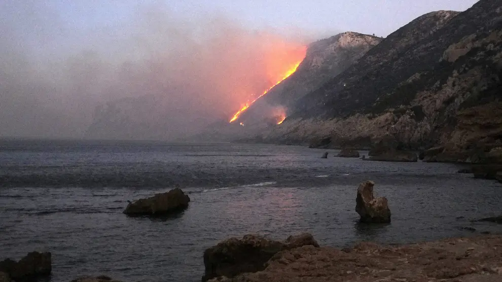 Imagen del incendio de Jávea