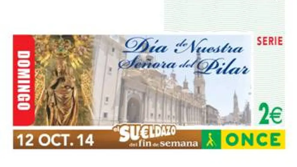 La ONCE dedica el domingo 5,5 millones de cupones a la Virgen del Pilar
