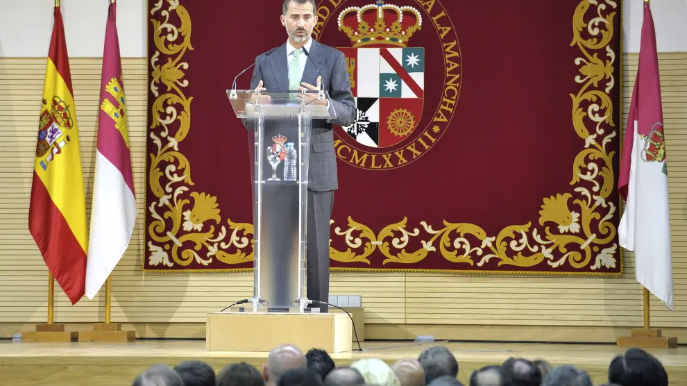 Momento del discurso de Don Felipe en la Universidad de Castilla-La Mancha