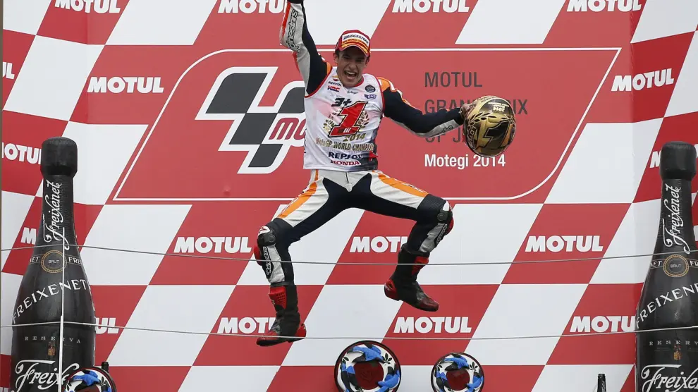 Márquez celebra su título en Japón