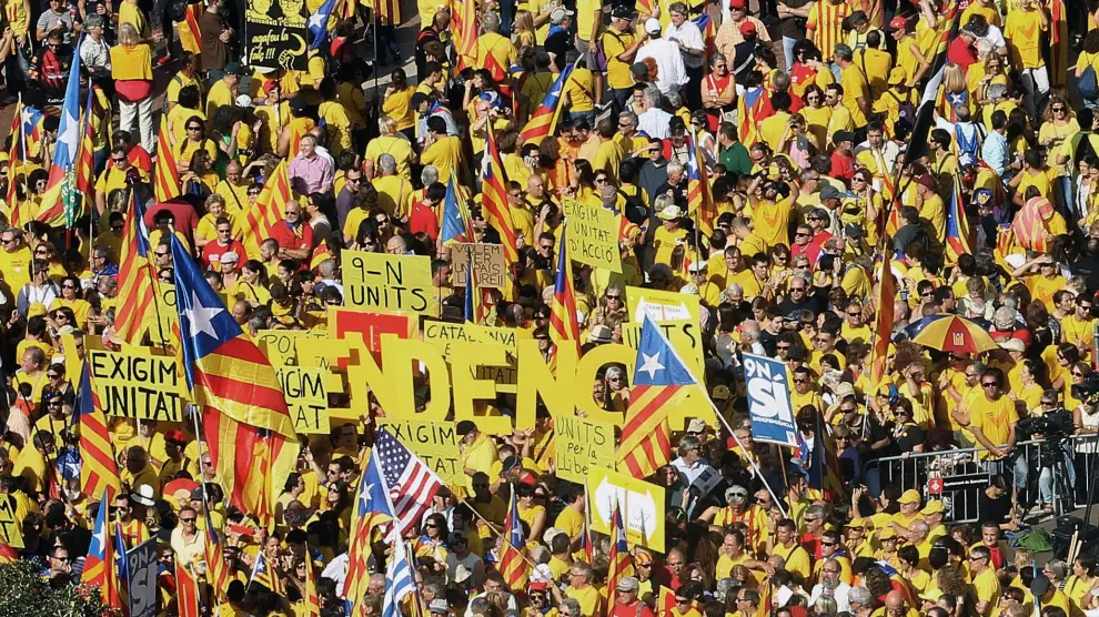Concentración independentista en Barcelona