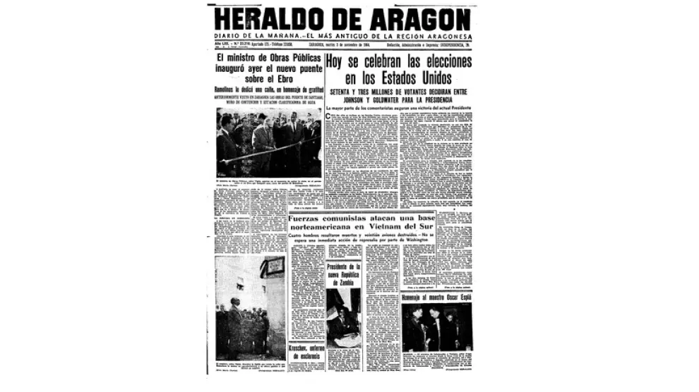 Portada de HERALDO el día 3 de noviembre de 1964