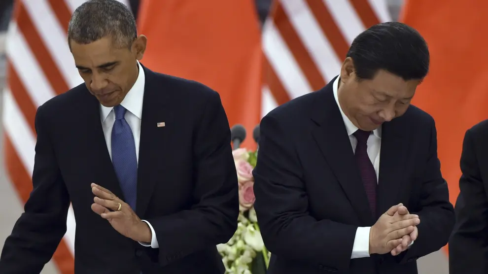 Barack Obama y Xi Jinping, ayer en Pekín