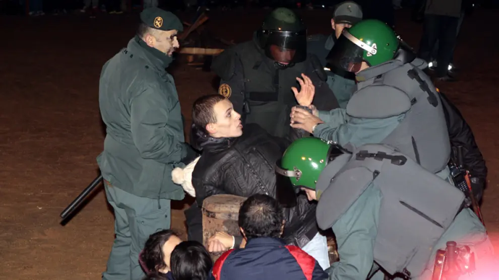 Fue necesaria la intervención de la Guardia Civil para desalojar a los activistas