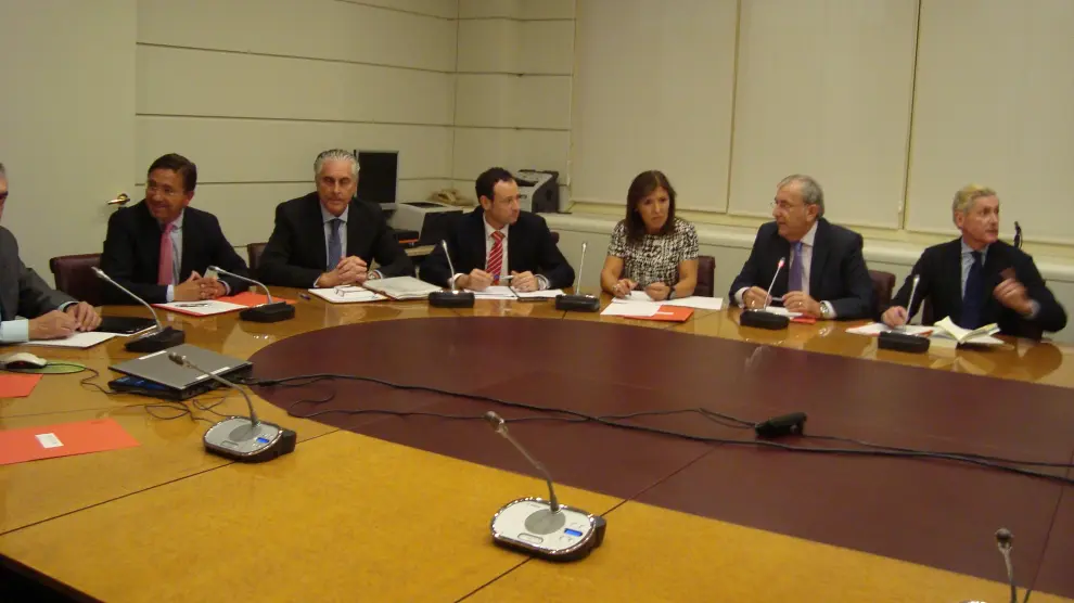 Reunión en el Senado a la que ha acudido Antonio Suárez
