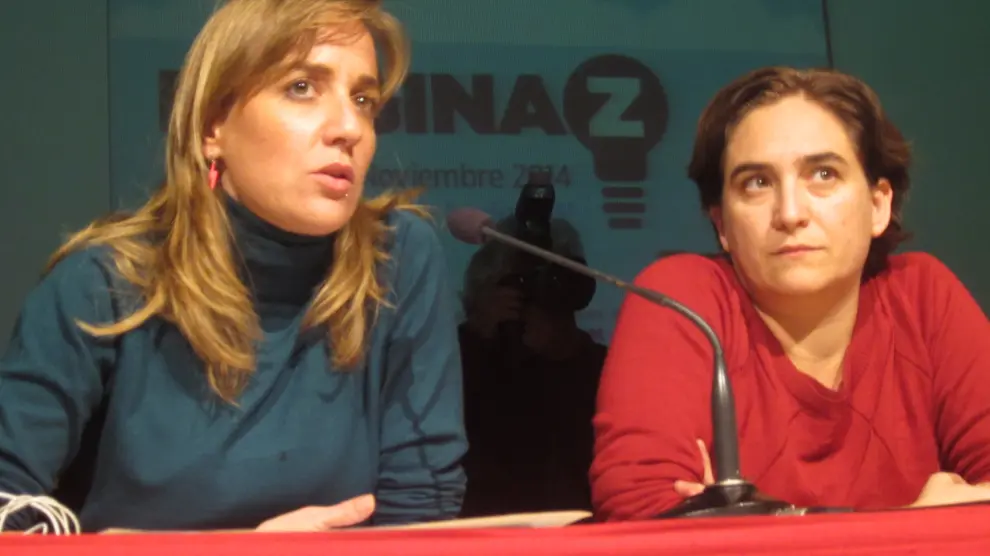 Tania Sánchez junto a Ada Colau