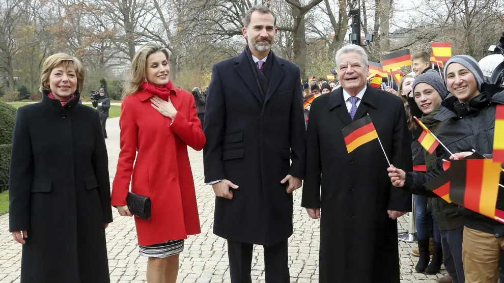 Los reyes junto al presidente alemán Joachim Gauck