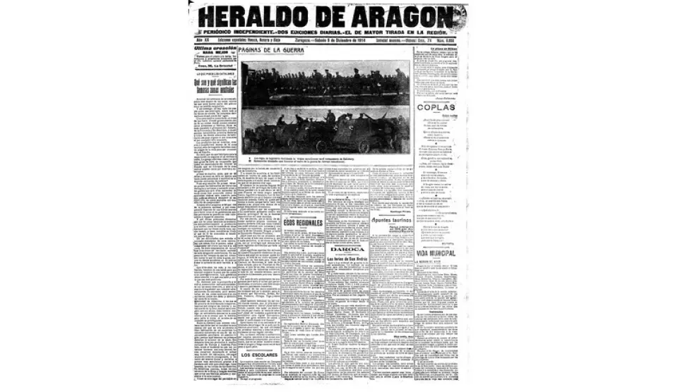 Portada de HERALDO el día 5 de diciembre de 1914