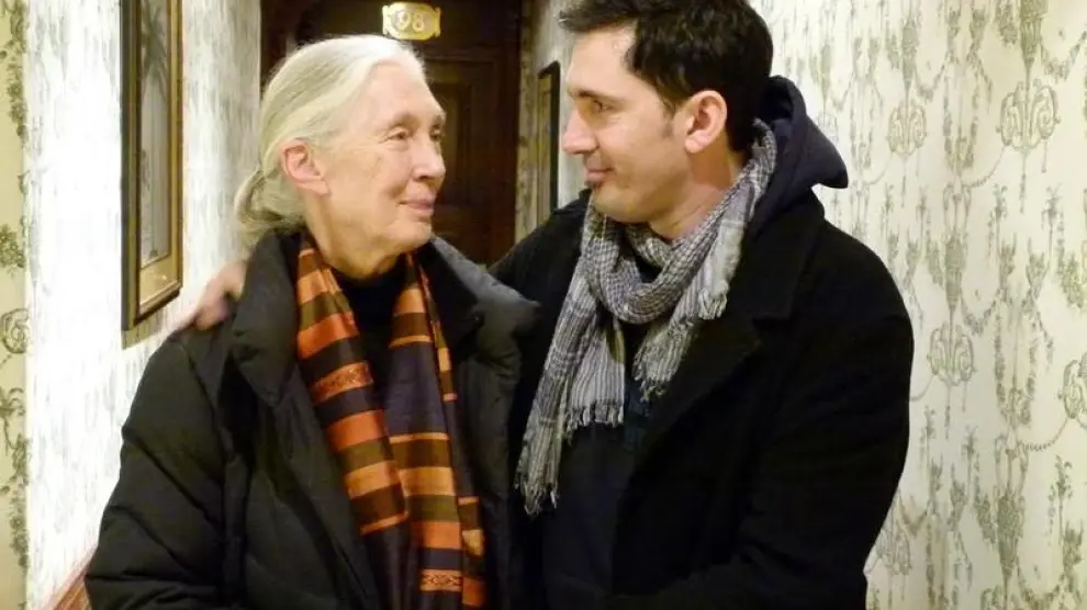 Jane Goodall y César Bona