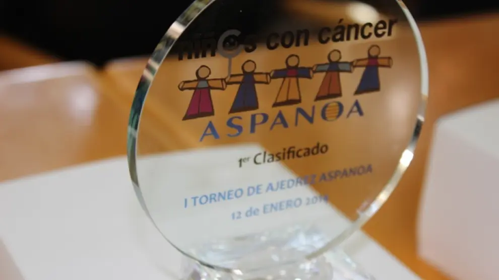 Imagen del premio del I Torneo de Ajedrez Benéfico en apoyo a Aspanoa