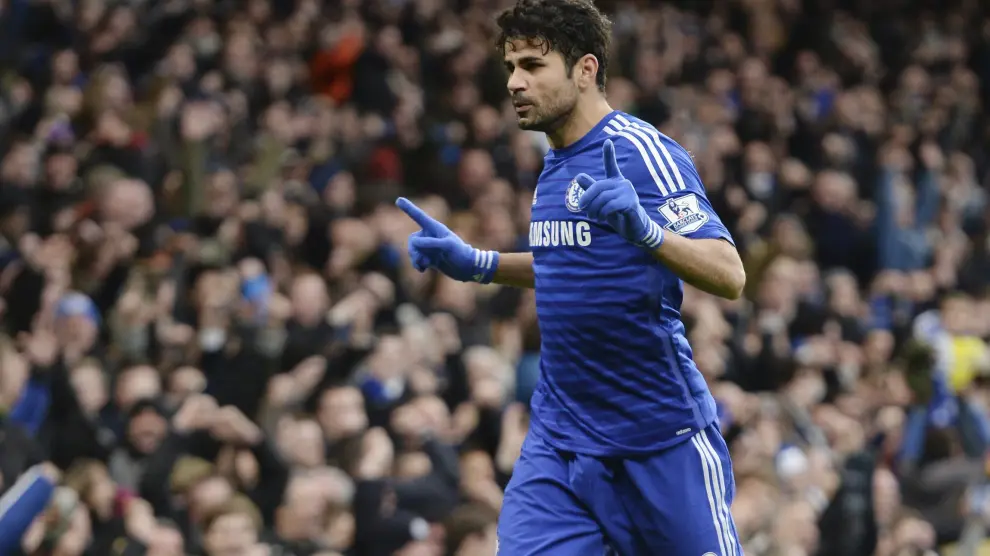 Diego Costa celebra su gol frente al West Ham