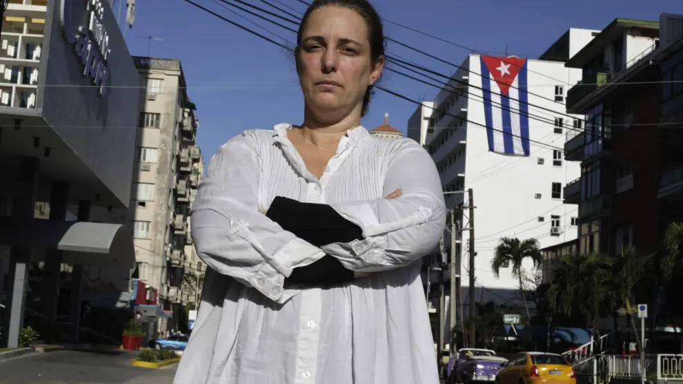 Tania Bruguera, el pasado día 31 en La Habana, antes de ser detenida