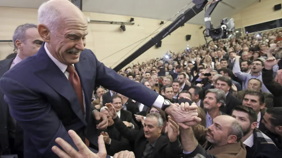 Papandreu en la presentación de su partido