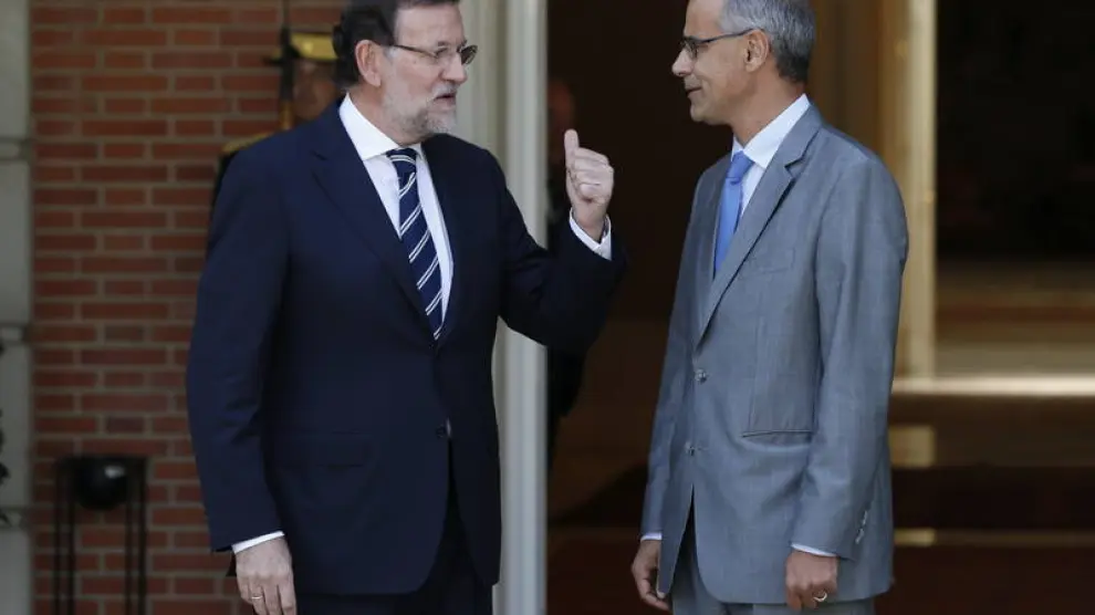 El jefe del Ejecutivo, Mariano Rajoy, y el presidente del Gobierno del Principado de Andorra, Antoni Martí.