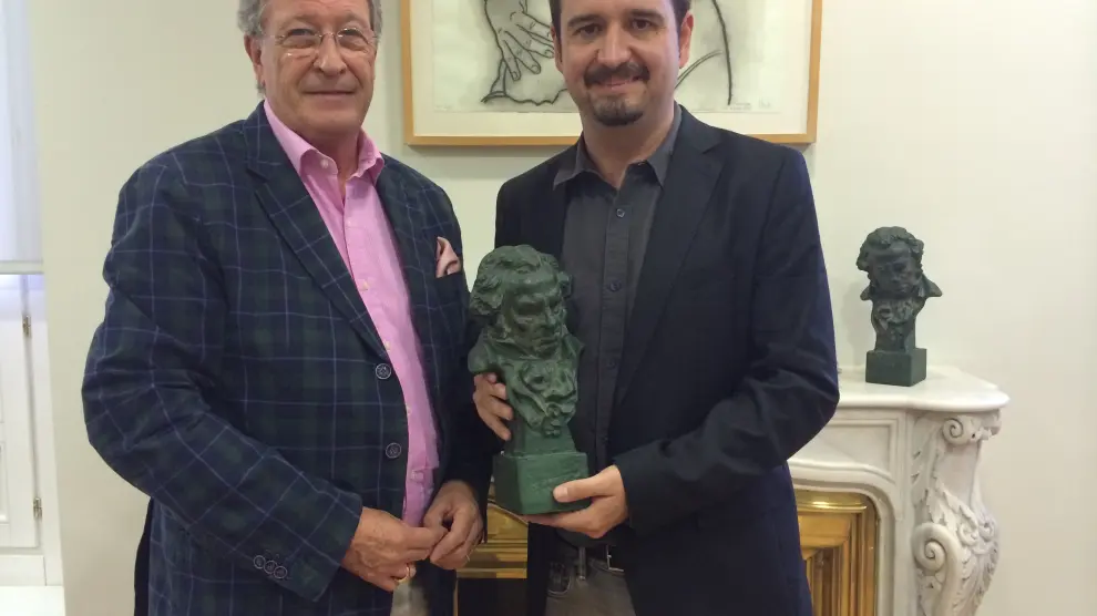 Porfirio Enríquez, director general de la Academia de Cine de España, junto con José Ángel Delgado, presidente de la ACA