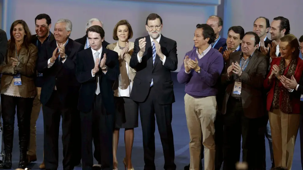 Rajoy, Aznar y otros dirigentes del PP, en la clausuara de la convención nacional