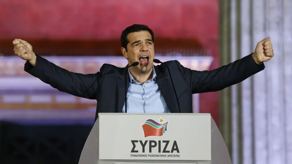 Alexis Tsipras celebra su triunfo en las elecciones griegas