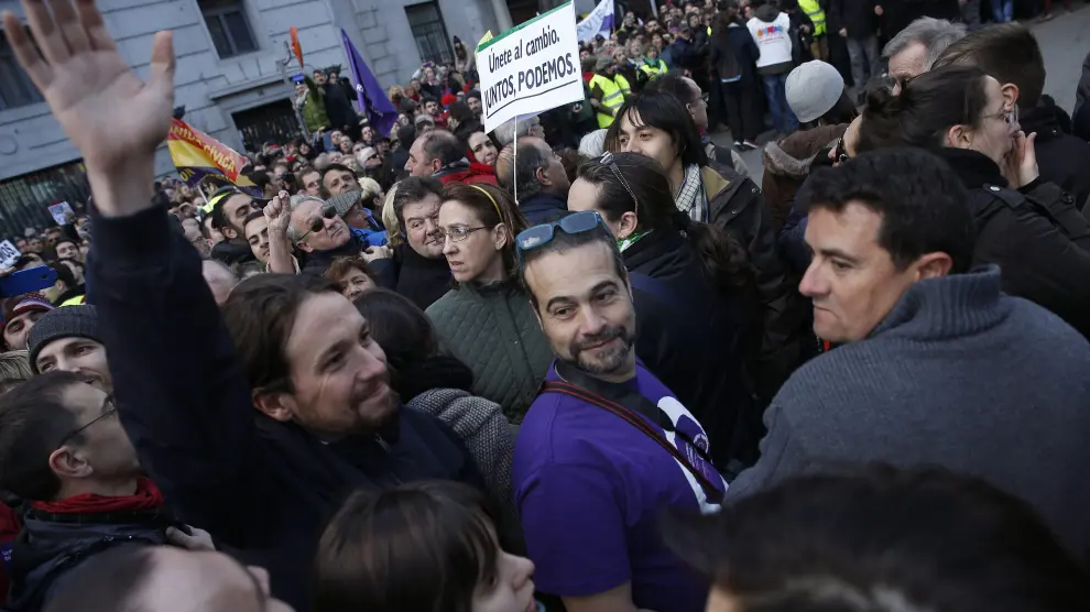 El líder de Podemos, Pablo Iglesias, durante la "marcha del cambio" el pasado fin de semana