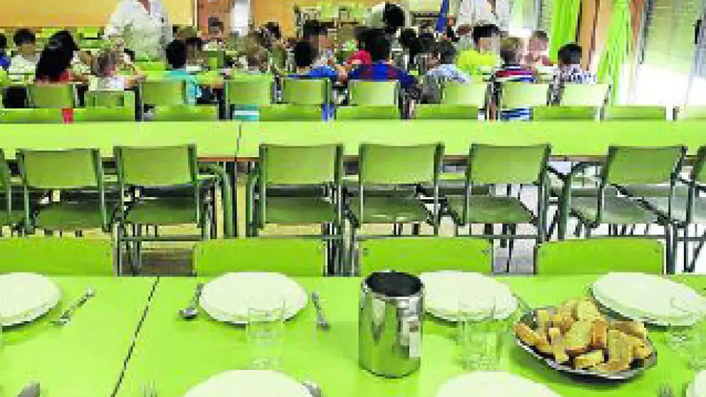 Comedor de un centro escolar aragonés. (Archivo)