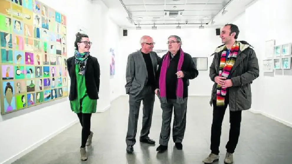 Pilar Álvarez, Antonio Abad, Luis García Bandrés y Georges Ward, en la exposición.