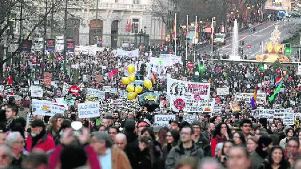Manifestación en Madrid en 2013 convocada por la plataforma de Afectados por las Hipotecas.