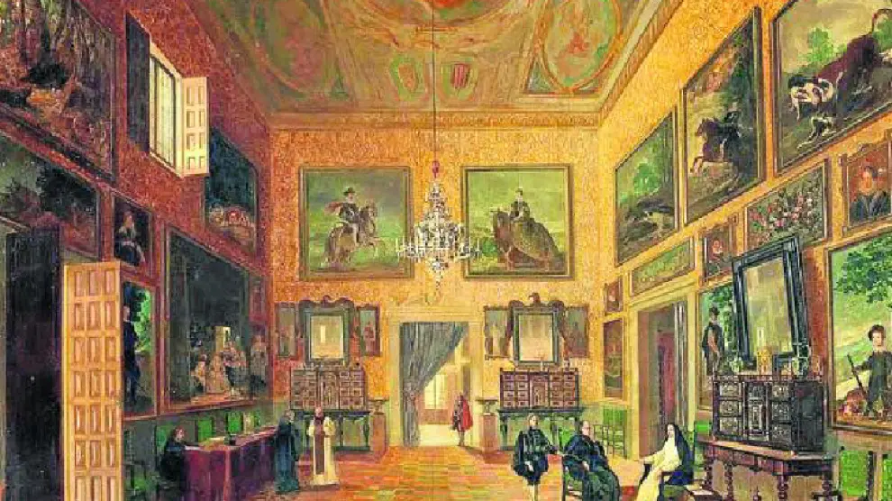 'La cámara de Felipe IV en el Real Sitio del Buen Retiro', 1881. Vicente Poleró y Toledo