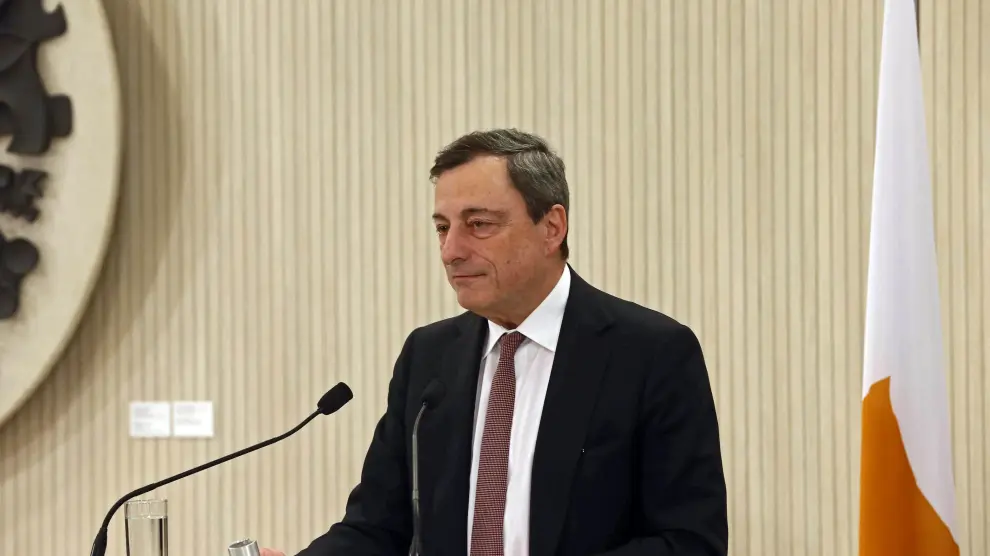 Mario Draghi, en Nicosia, este jueves