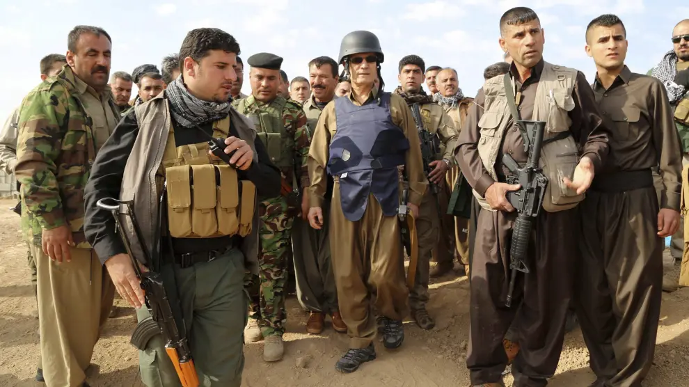 Soldados peshmergas al norte de Irak