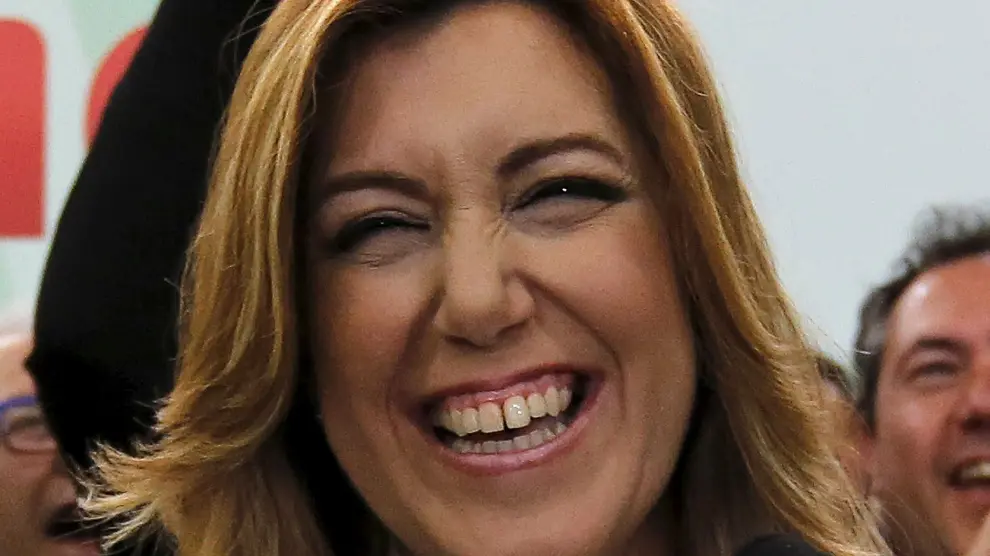 Susana Díaz, contenta con el voto de los andaluces y la mayoría amplia de su partido