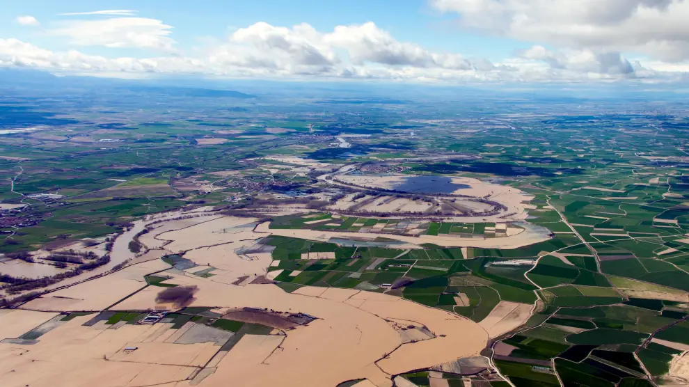 La última crecida inunda el 70% de las tierras que ya anegó el Ebro hace un mes