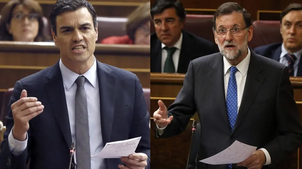 Pedro Sánchez y Mariano Rajoy en el Congreso.