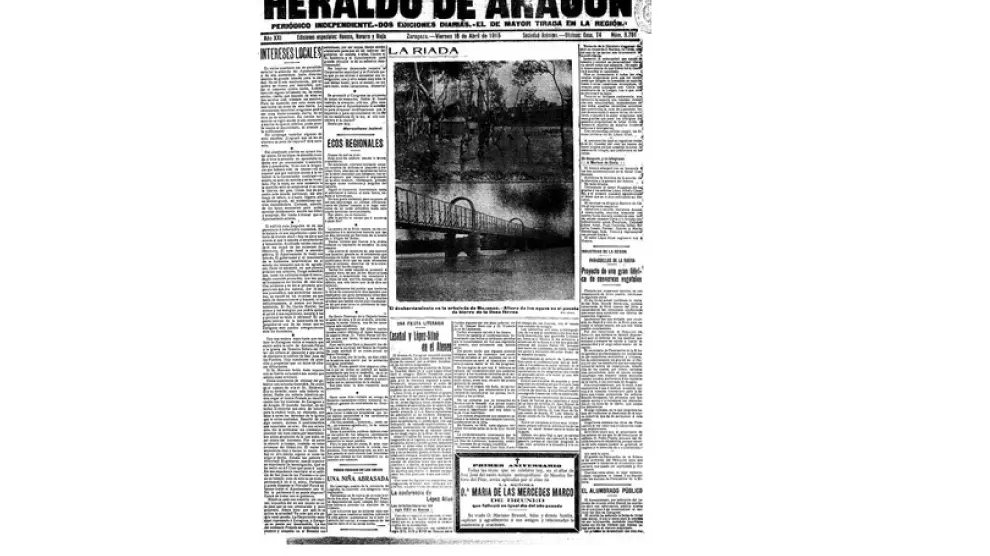 Portada de HERALDO el día 16 de abril de 1915