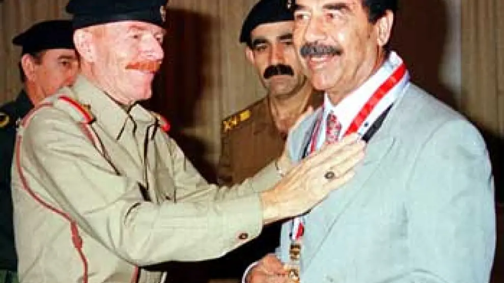 Sadam Husein y su número dos