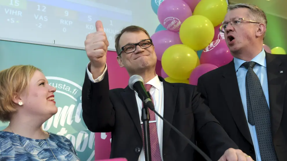Juha Sipilä, en las elecciones celebradas este lunes en Finlandia