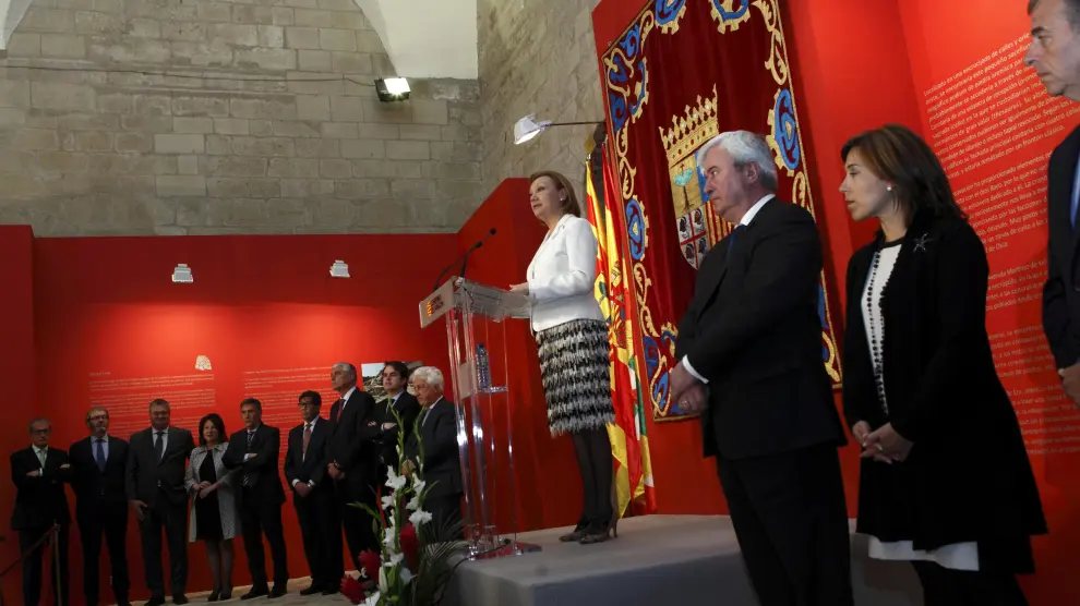 Luisa Fernanda Rudi durante la conmemoración del Día de Aragón en Huesca