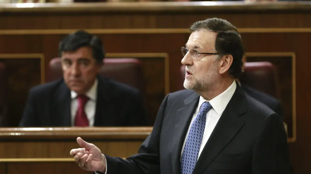 Mariano Rajoy durante su intervención ante el pleno de control al Ejecutivo.
