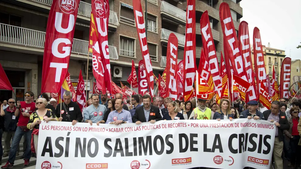Manifestación del Día del Trabajo, 1 de Mayo, en Zaragoza