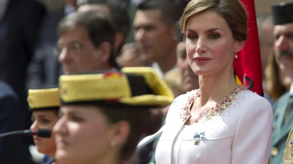 La Reina en el homenaje de este miércoles a los agentes de la Guardia Civil en el País Vasco.