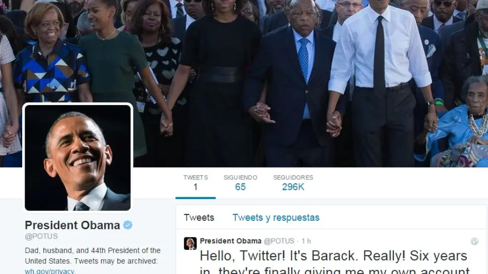 El primer tuit de Obama