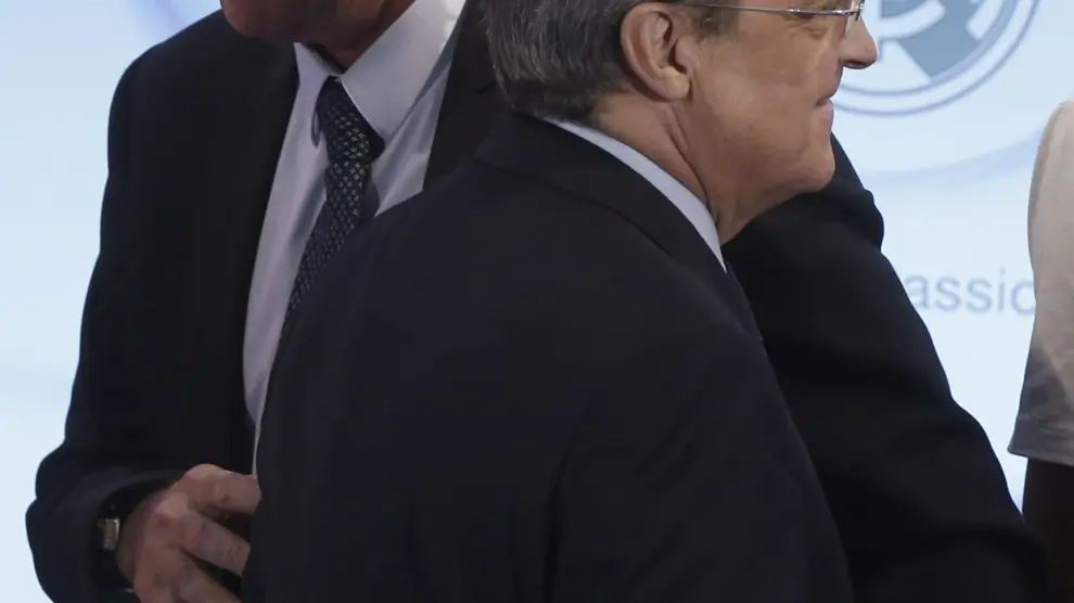 Ancelotti y Florentino Pérez, en un acto del Real Madrid