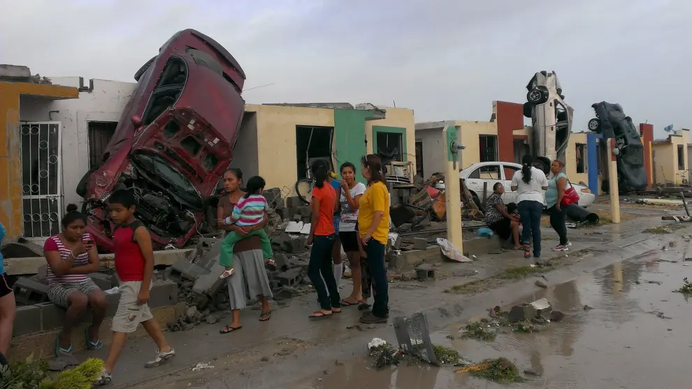 La ciudad de Acuña tras el paso del tornado.
