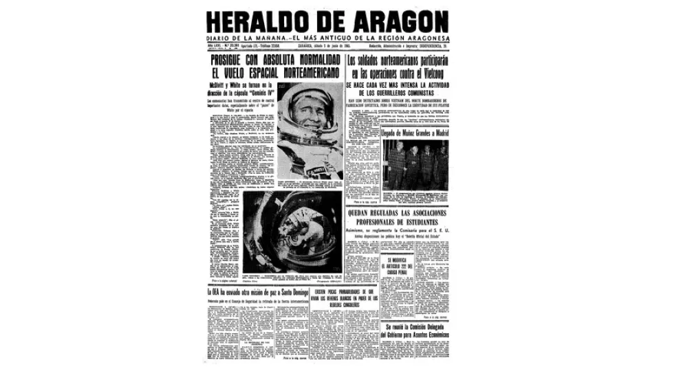 Portada de HERALDO el día 5 de junio de 1965