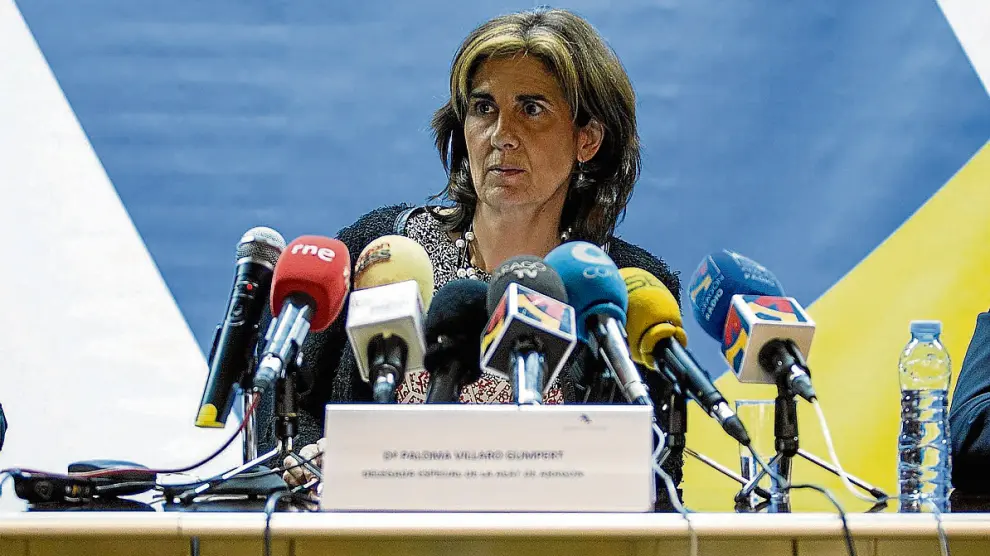 La delegada de Hacienda en Aragón, Paloma Villaro, en la presentación de la campaña en Zaragoza.